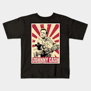 Retro Vintage Johnny Cash middle finger Kids T-Shirt